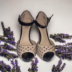 Rock Republic heels with open toe (black and beige)